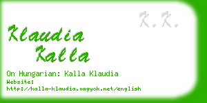 klaudia kalla business card